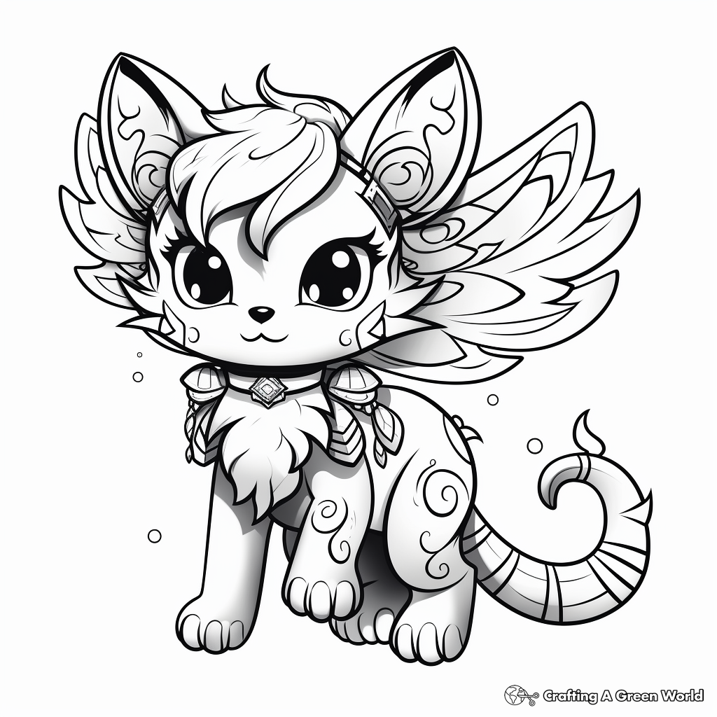 Detailed Kitty Fairy Coloring Pages for Advanced Colorers 3