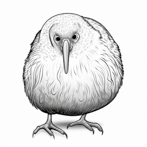 Detailed Kiwi Bird Coloring Pages for Adults 4