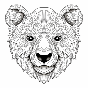 Detailed Koala Bear Head Coloring Pages 1