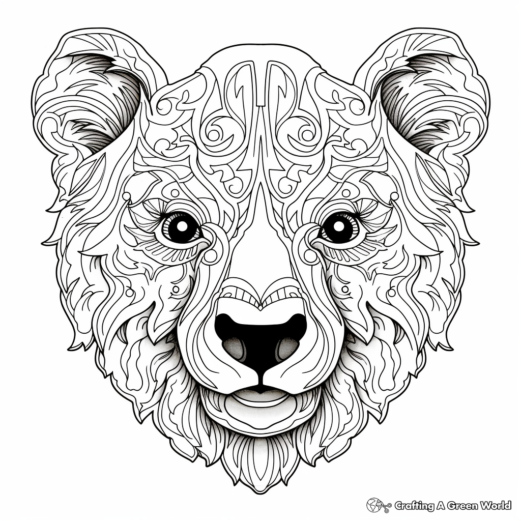 Detailed Koala Bear Head Coloring Pages 1