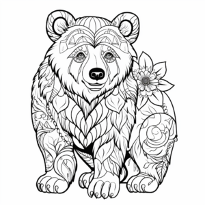 Detailed Kodiak Bear Coloring Pages 2