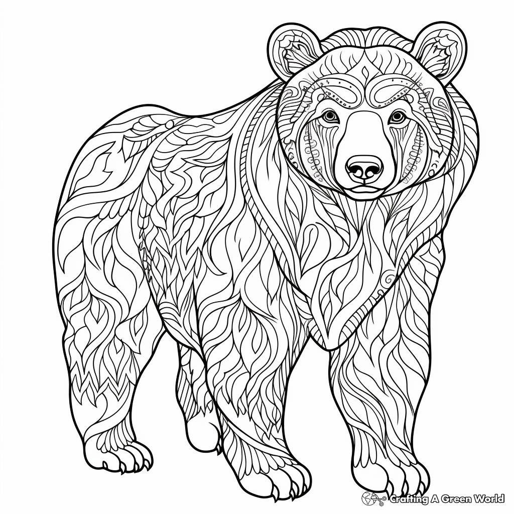 Detailed Kodiak Bear Coloring Pages 3