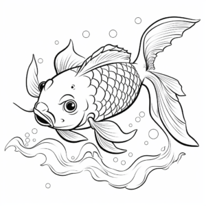 Detailed Koi Fish Coloring Pages for Expert Artists 1