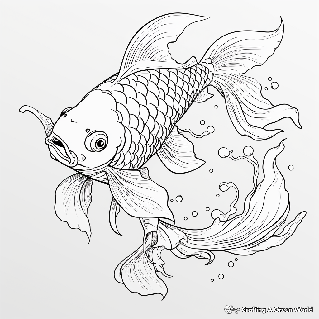 Detailed Koi Fish Coloring Pages for Expert Artists 2