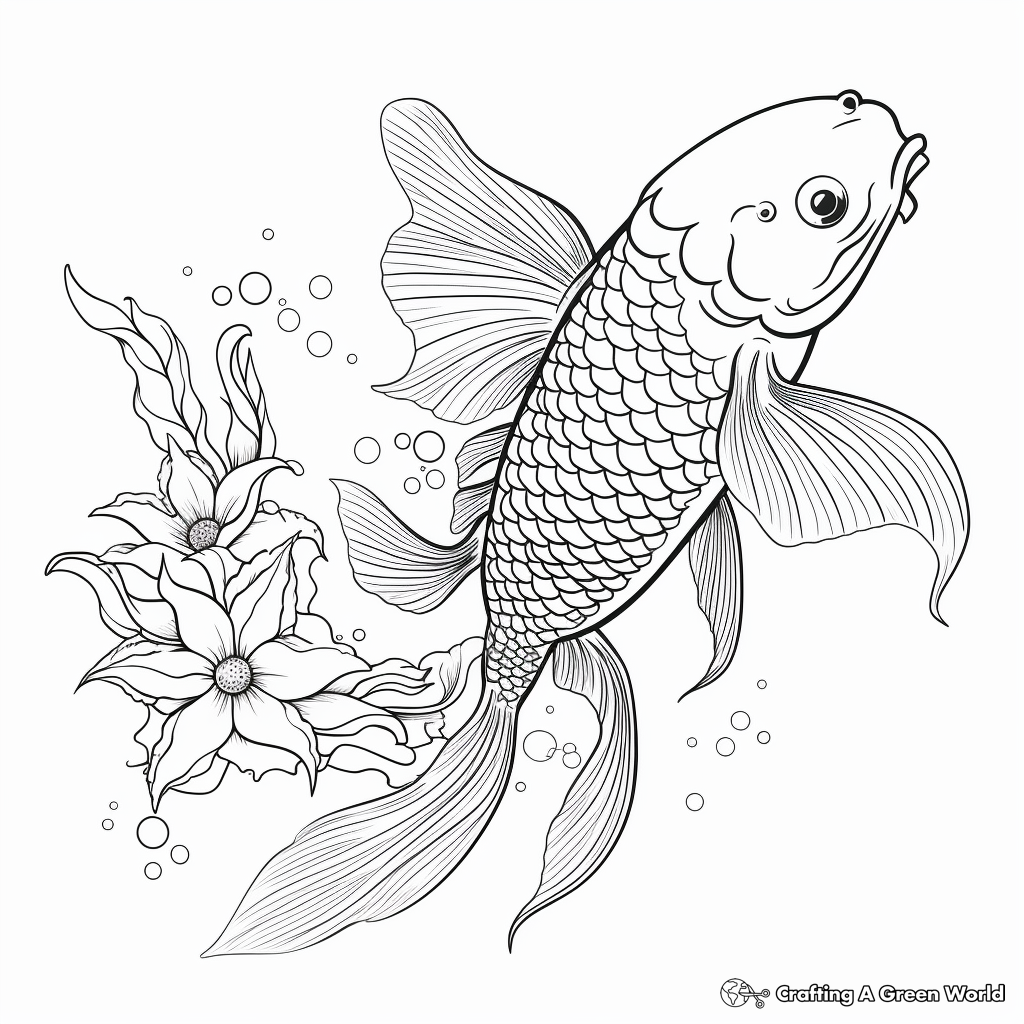 Detailed Koi Fish Coloring Pages for Expert Artists 4