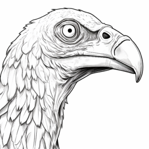 Detailed Lappet-faced Vulture Coloring Sheets 4