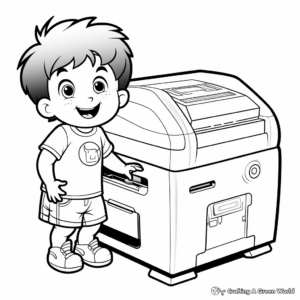 Detailed Laser Printer Coloring Pages 1