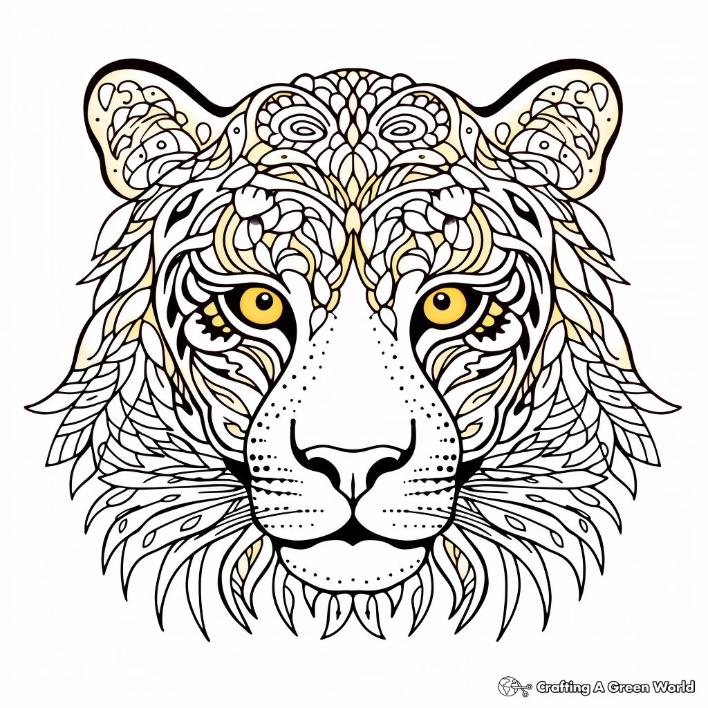 Detailed Leopard Face Coloring Pages 2
