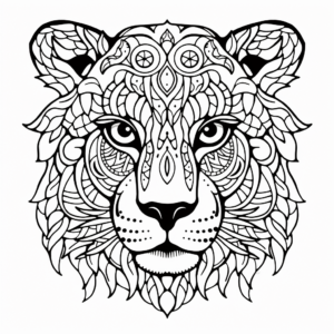 Detailed Leopard Face Coloring Pages 4