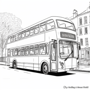 Detailed London Red Bus Coloring Pages for Adults 1