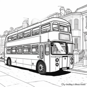 Detailed London Red Bus Coloring Pages for Adults 3