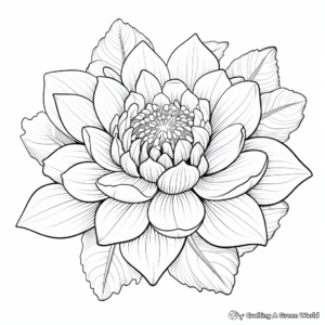 Detailed Lotus Flower Coloring Sheets 2