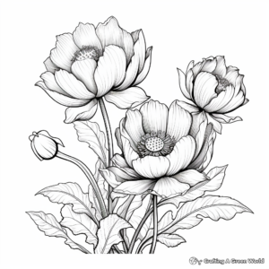 Detailed Lotus Flower Coloring Sheets 3