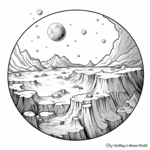 Detailed Lunar Crater Coloring Pages 1