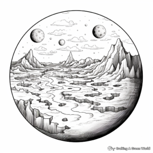 Detailed Lunar Crater Coloring Pages 2