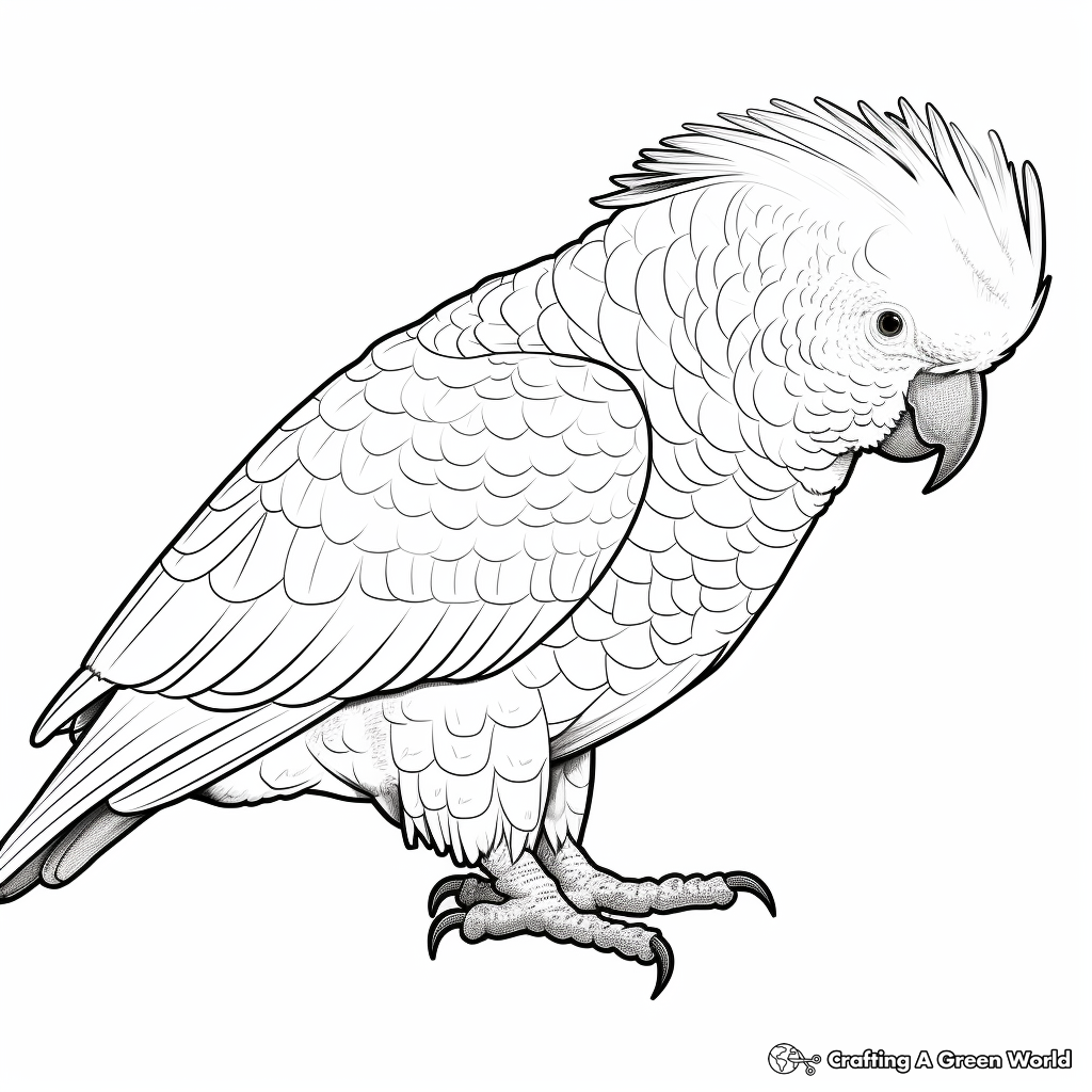 Detailed Major Mitchell’s Cockatoo Coloring Pages 2