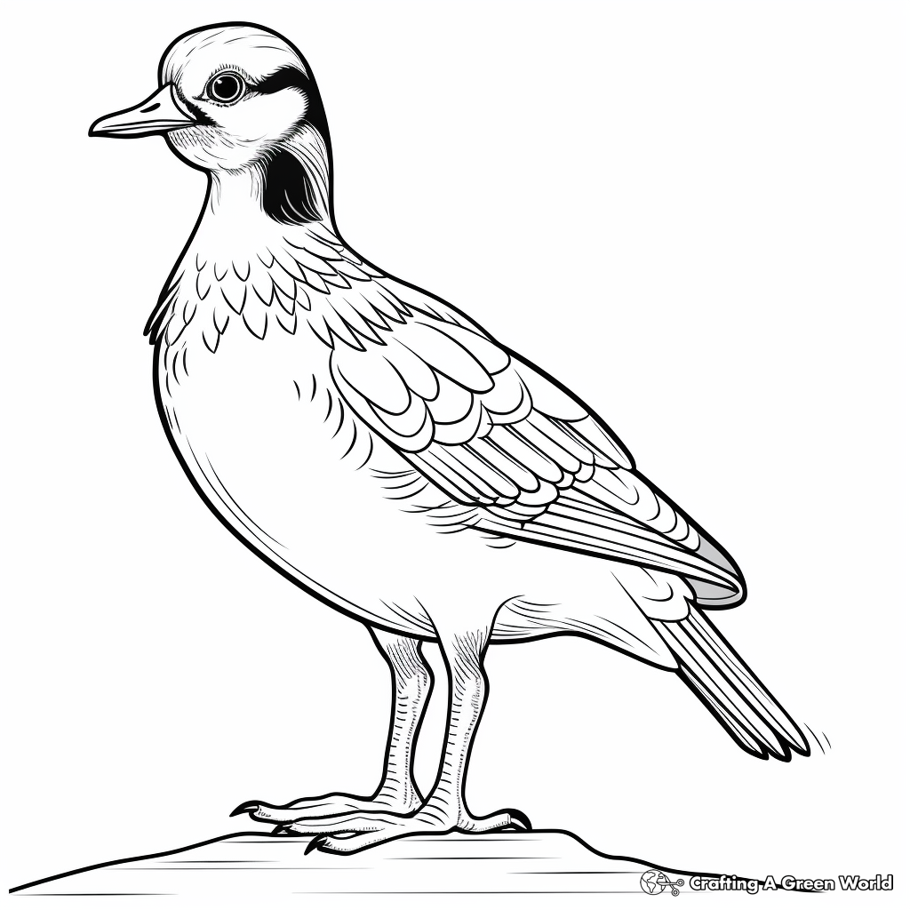 Detailed Male Wood Duck Coloring Pages 4