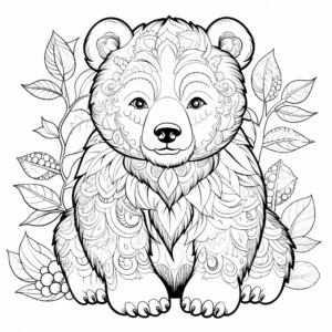 Detailed Mama Bear Coloring Pages for Adults 4