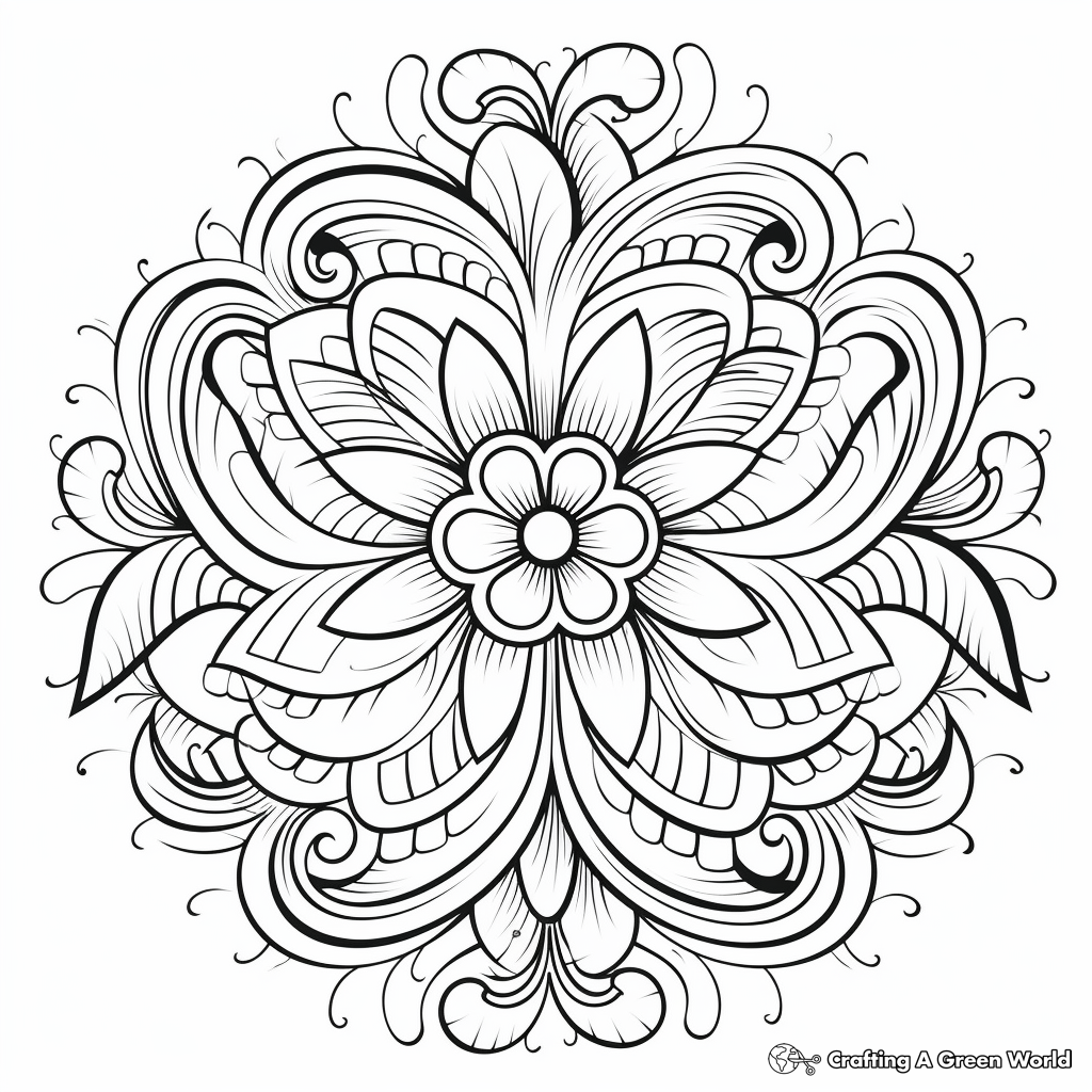 Detailed Mandala Swirl Coloring Pages for Adults 2