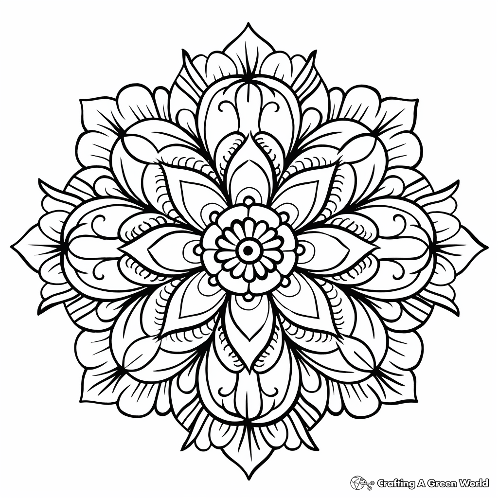 Detailed Mandala Tie Dye Coloring Pages 1