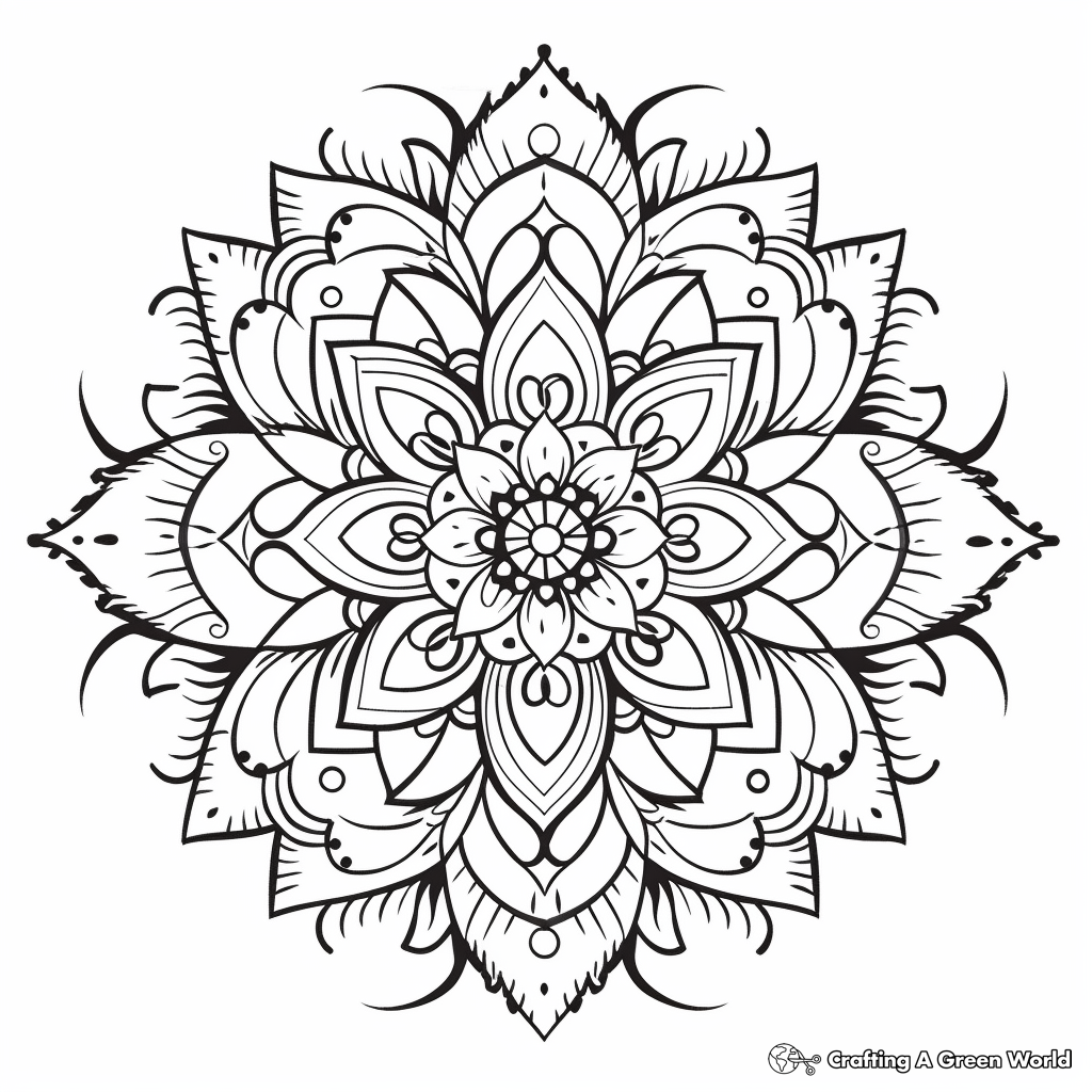 Detailed Mandala Tie Dye Coloring Pages 4