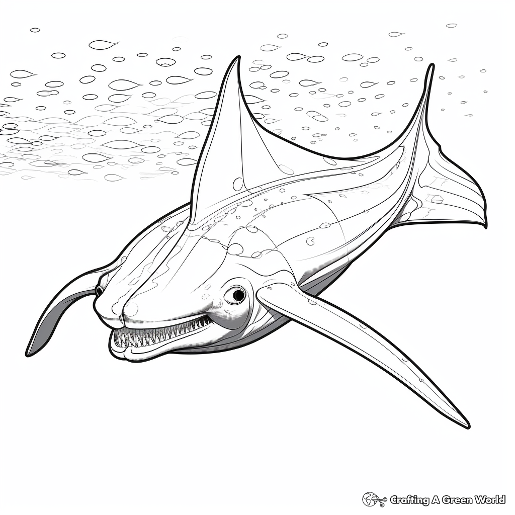 Detailed Manta Ray Coloring Pages 1