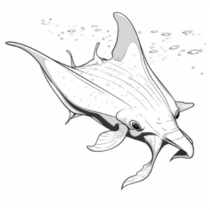 Detailed Manta Ray Coloring Pages 4