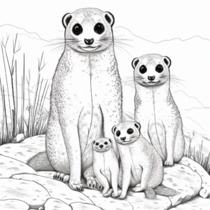 Detailed Meerkat Family Coloring Pages 2