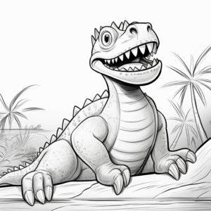 Detailed Megalosaurus Coloring Pages for Adults 1