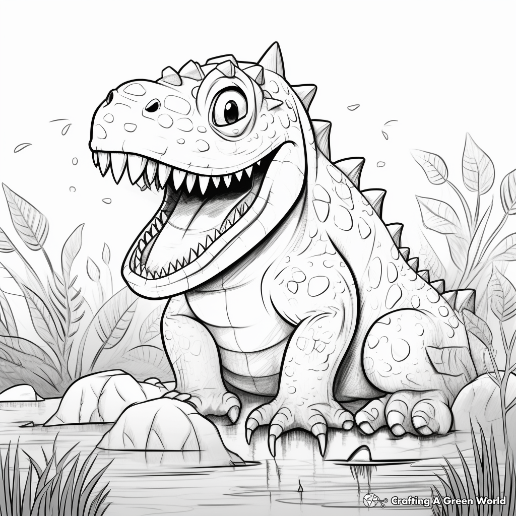 Detailed Megalosaurus Coloring Pages for Adults 2