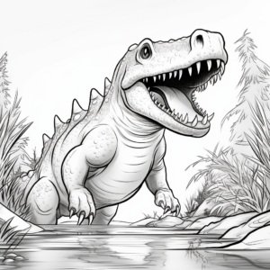 Detailed Megalosaurus Coloring Pages for Adults 4