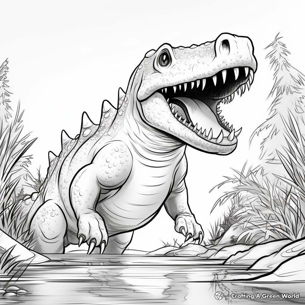 Detailed Megalosaurus Coloring Pages for Adults 4