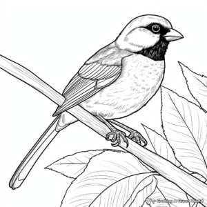 Detailed Mexican Chickadee Coloring Pages for Adults 1