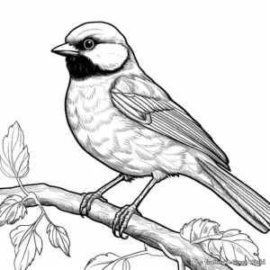 Detailed Mexican Chickadee Coloring Pages for Adults 2