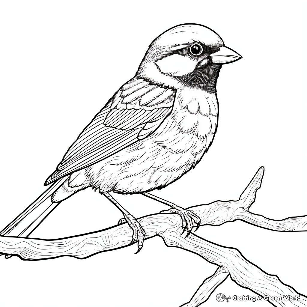 Detailed Mexican Chickadee Coloring Pages for Adults 3