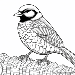 Detailed Mexican Chickadee Coloring Pages for Adults 4