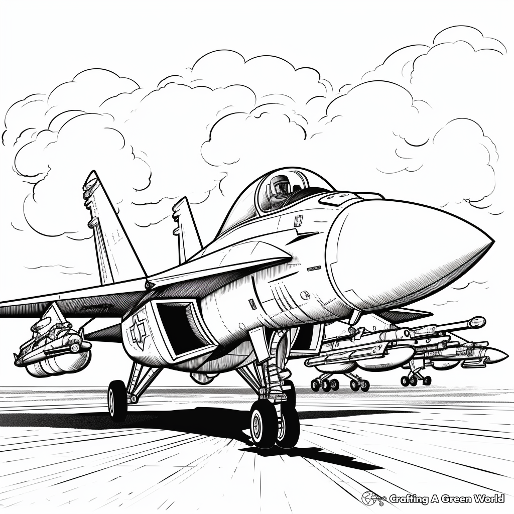 Detailed Military F18 Coloring Pages 1