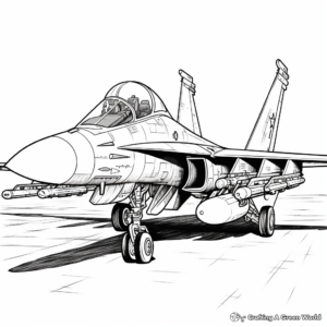 Detailed Military F18 Coloring Pages 2