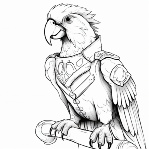 Detailed Military Macaw Coloring Pages for Adults 2