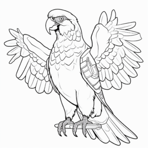 Detailed Military Macaw Coloring Pages for Adults 4