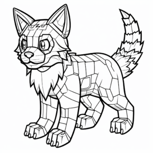 Detailed Minecraft Cat Coloring Pages for Adults 4