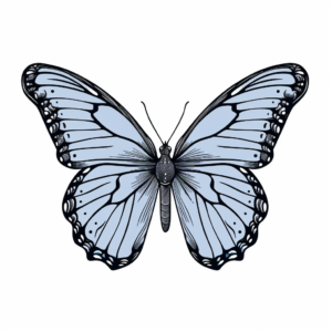 Detailed Monarch Blue Morpho Butterfly Coloring Pages 3