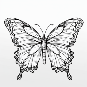 Detailed Monarch Blue Morpho Butterfly Coloring Pages 4