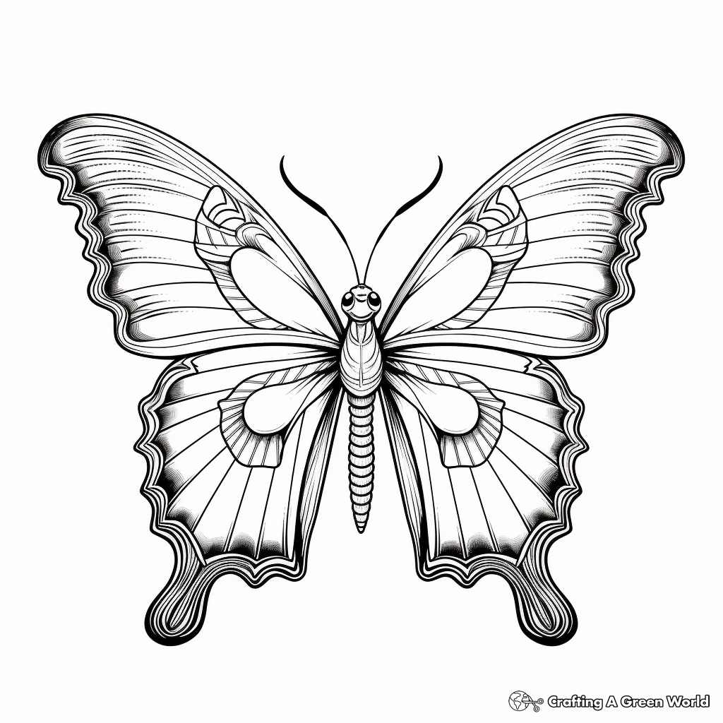 Detailed Monarch Butterfly Coloring Pages 1