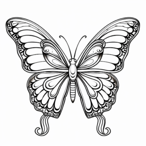 Detailed Monarch Butterfly Coloring Pages 2
