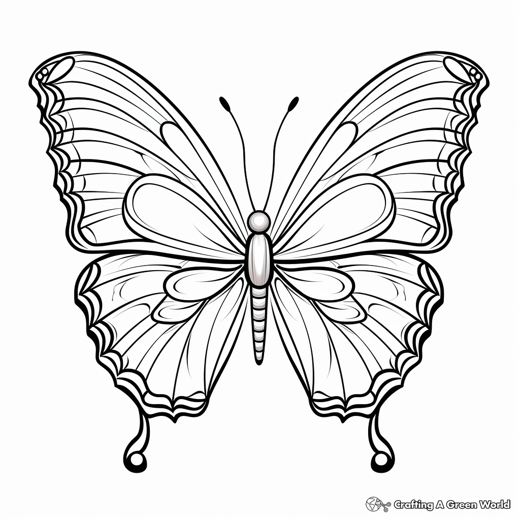 Detailed Monarch Butterfly Coloring Pages 3