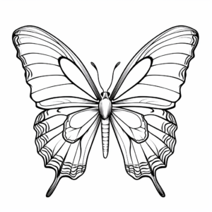 Detailed Monarch Butterfly Coloring Pages 4