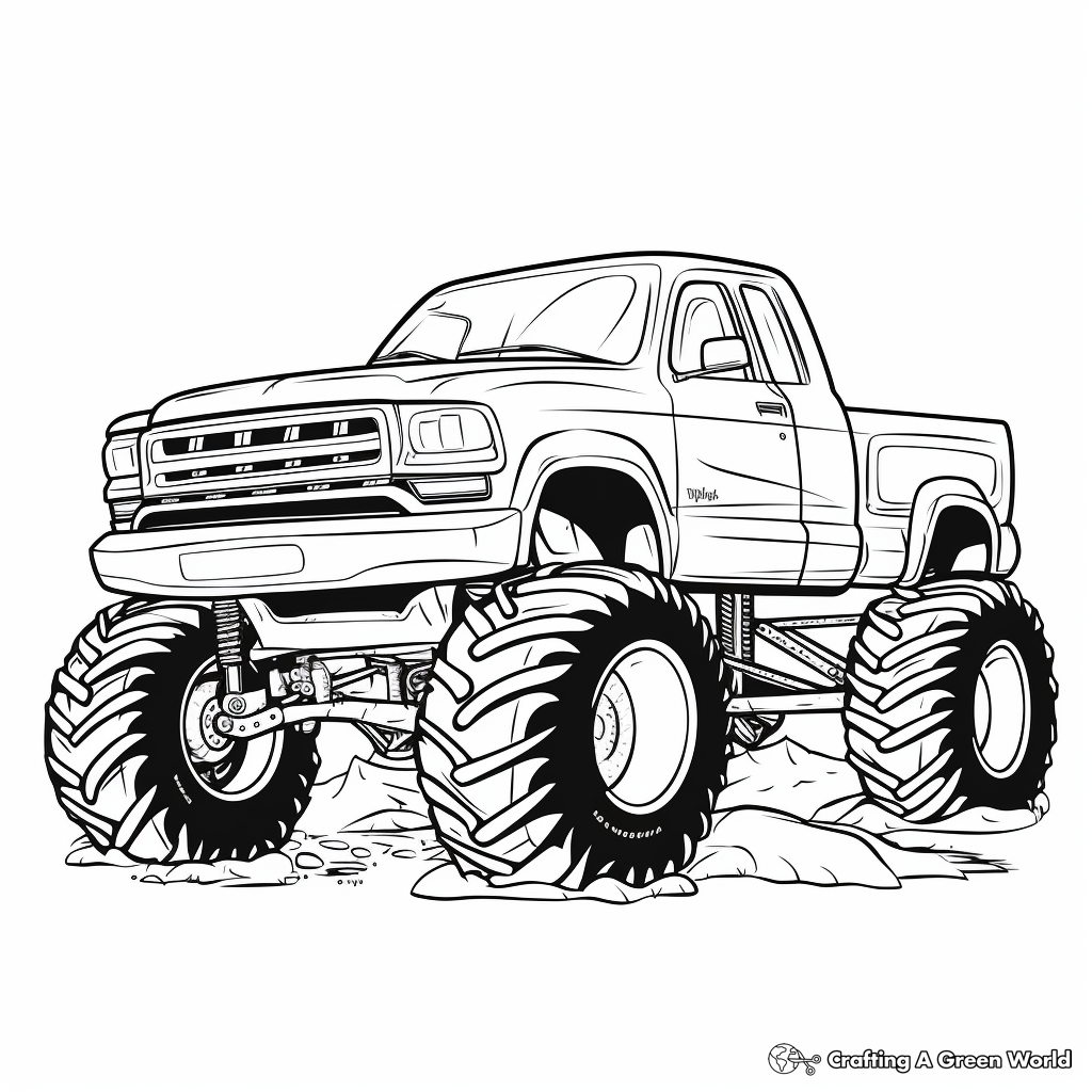 Detailed Monster Truck Coloring Pages 3