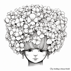 Detailed Mophead Hydrangea Coloring Pages 1