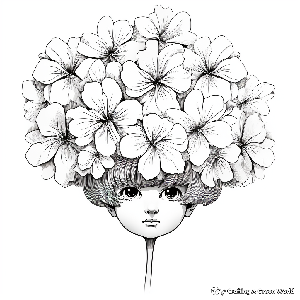 Detailed Mophead Hydrangea Coloring Pages 2